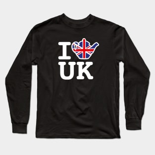 I love UK Union Jack Flag United Kingdom British teapot Long Sleeve T-Shirt